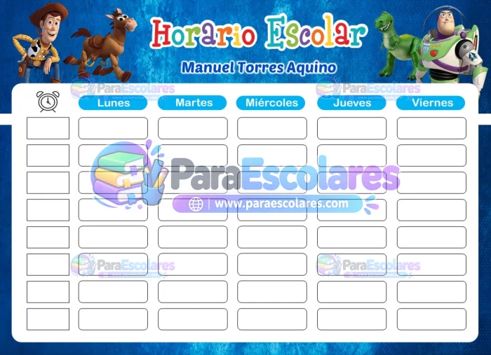 Toy Story Azul Horario Escolar